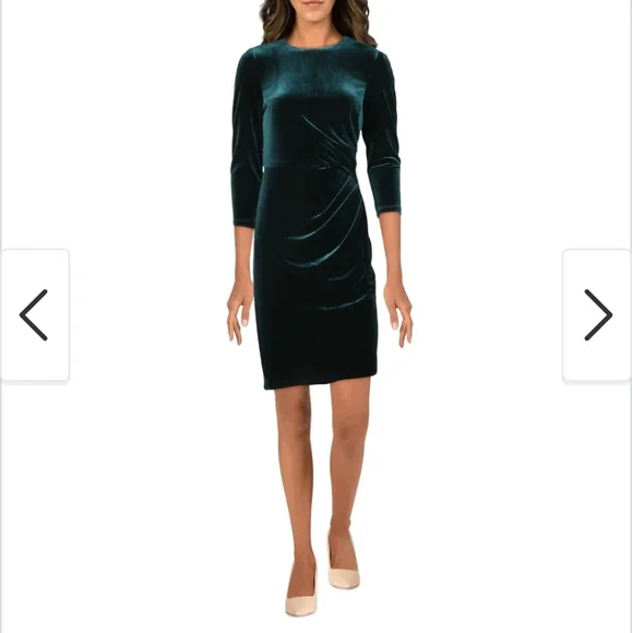 Eliza J | Dresses | Eliza J Green Velvet Cocktail Dress | Poshmark